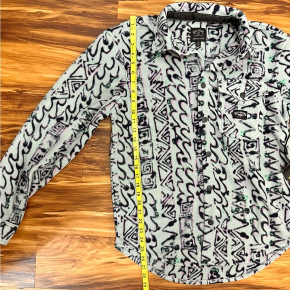 New Billabong Abstract Pattern Fleece Button Down Shirt Jacket Shacket - Picture 4 of 6